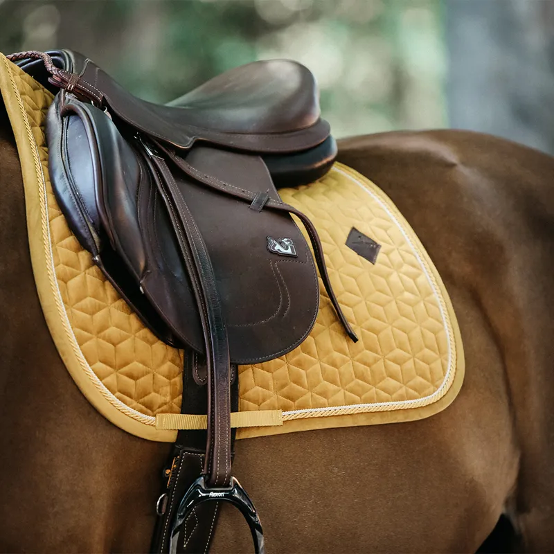 Kentucky Velvet Dressage Saddlecloth - Mustard-3